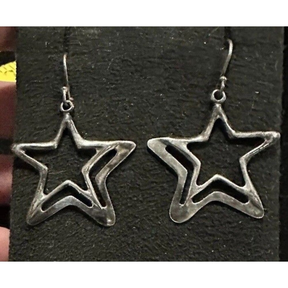 Vintage Modern SILPADA Sterling Silver Wish Upon A Star Dangle Earrings  W1403